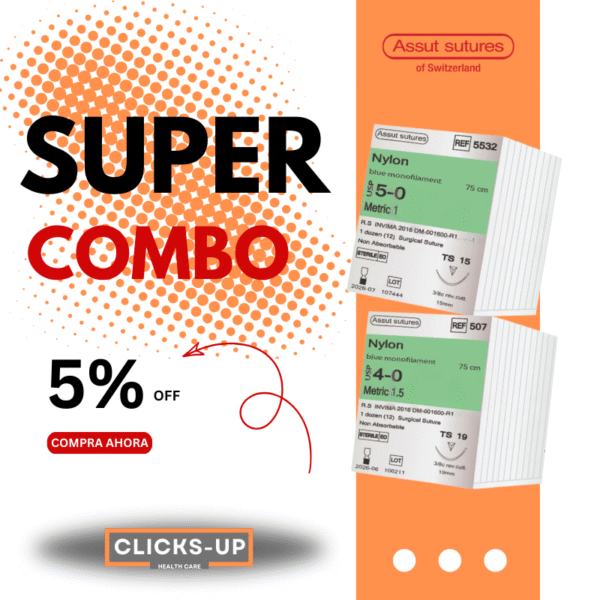 Combo de Nylon 4/0 + 5/0 - Assut Sutures