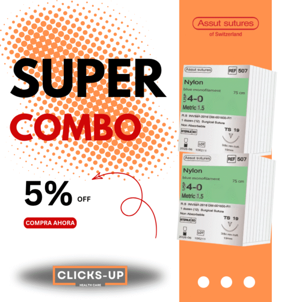 Combo de Nylon 4/0 + 4/0 - Assut Sutures