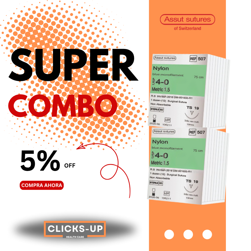 Combo de Nylon 4/0 + 4/0 – Assut Sutures