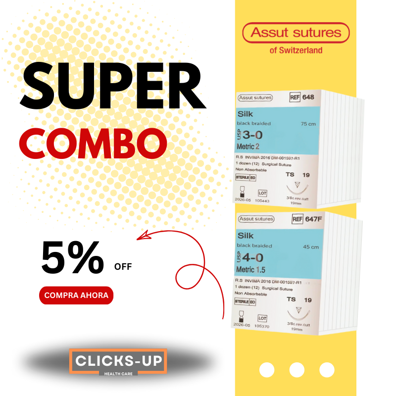 Combo de Seda (Silk) 3/0 + 4/0 – Assut Sutures
