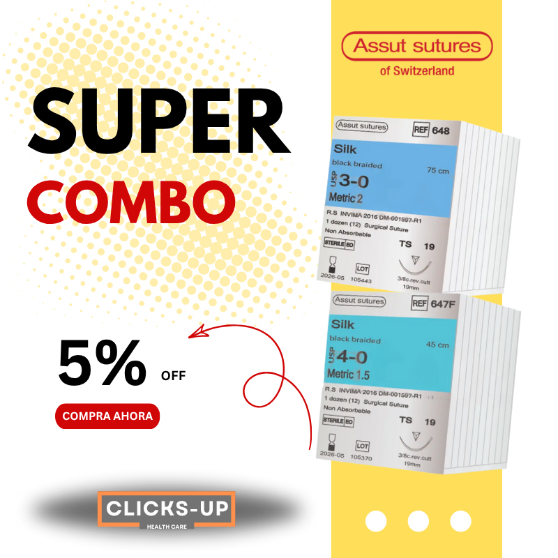 Combo de Seda (Silk) 3/0 + 4/0 – Assut Sutures