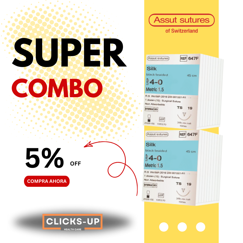 Combo de Seda (Silk) 4/0 + 4/0 – Assut Sutures