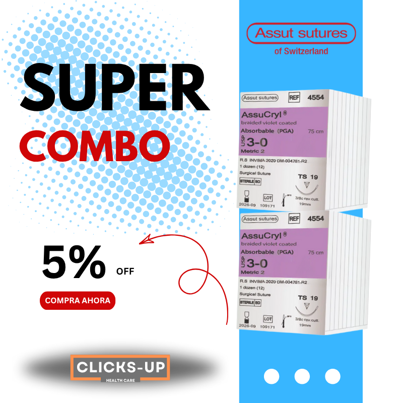Combo de Assucryl de 3/0 + 3/0 – Assut Sutures