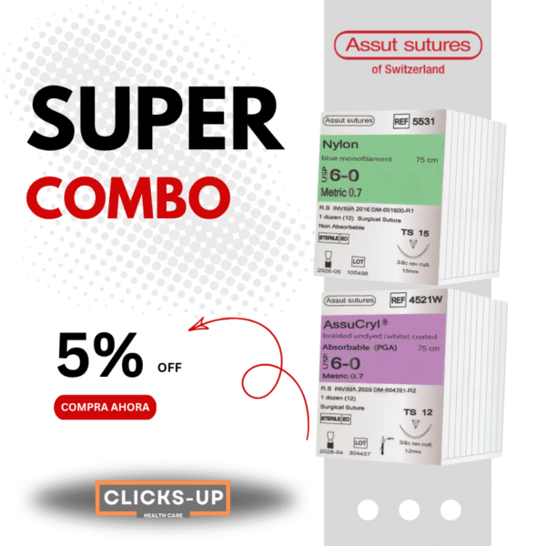 Combo Mix de Assucryl 6/0 + Nylon 6/0 - Assut Sutures