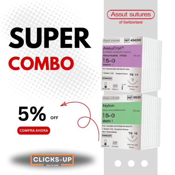 Combo Mix de Assucryl 5/0 + Nylon 5/0 - Assut Sutures