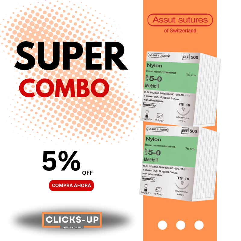 Combo de Nylon 5/0 + 5/0 – Assut Sutures