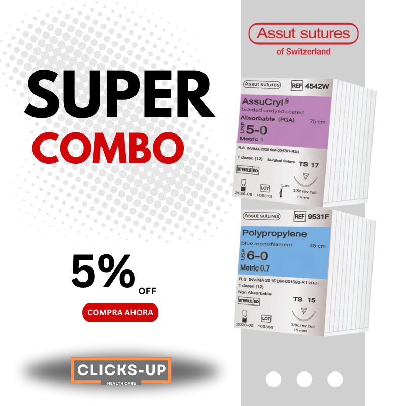 Combo Mix de Assucryl 5/0 + Polipropileno 6/0 – Assut Sutures