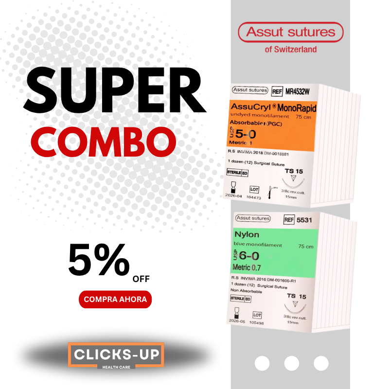 Combo Mix de Assucryl Monorapid 5/0 + Nylon 6/0 – Assut Sutures