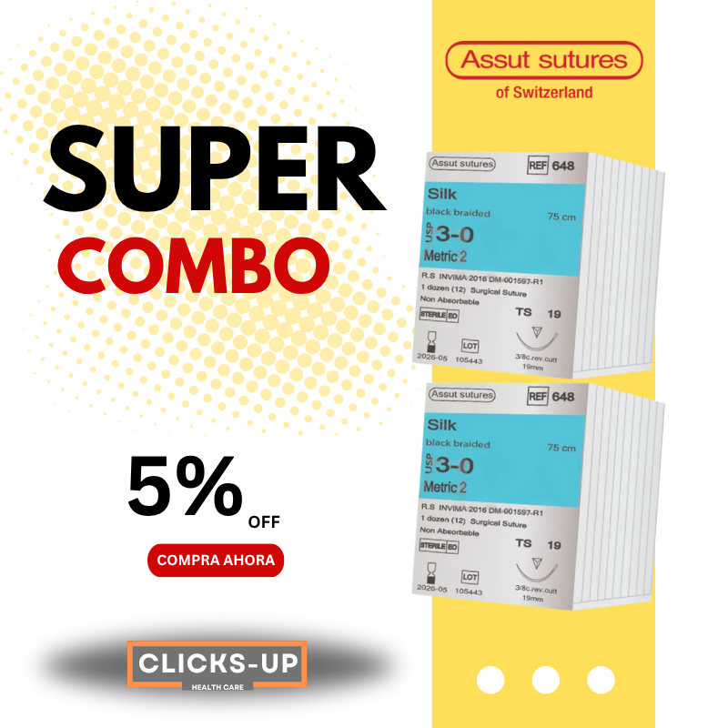 Combo de Seda (Silk) 3/0 + 3/0 - Assut Sutures