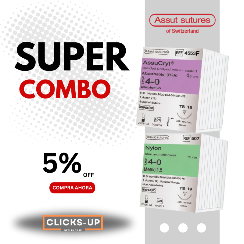 Combo Mix de Assucryl 4/0 + Nylon 4/0 – Assut Sutures
