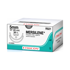 Mersilene 5mm (Ethicon) — Sutura Poliester, aguja 1/2 circulo  REF RS21
