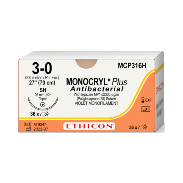 Monocryl Plus Antibacterial 3-0 Ethicon REF MCP316H